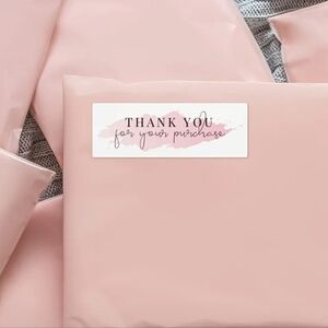 Pink & White  Thank You For Your Purchase Stickers 120 Count